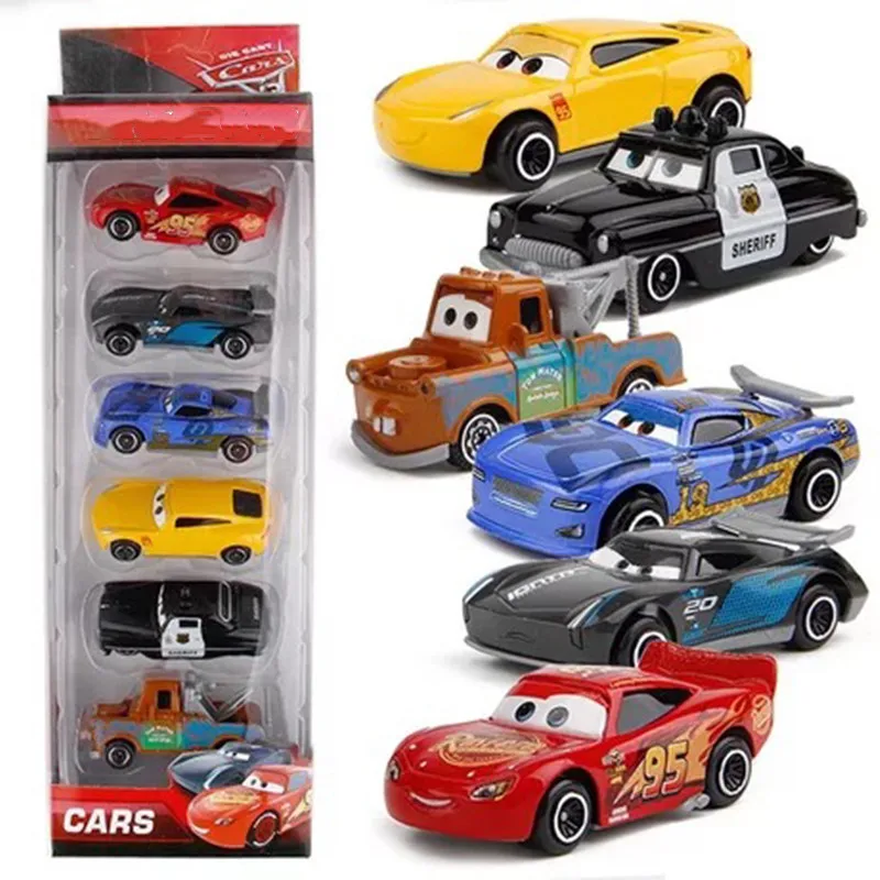 6pcs/set 1/55 Scale Car Models Cars General Mobilization mcqueens Alloy High Simulation Collectible Metal Models Cars