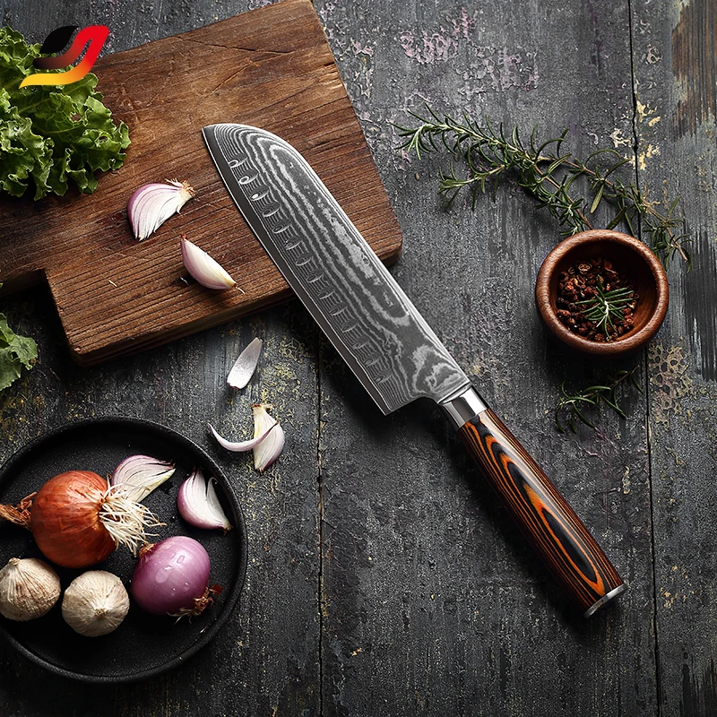 Damascus Santoku Knife Hot Sale Pakka Wood handle VG-10 67