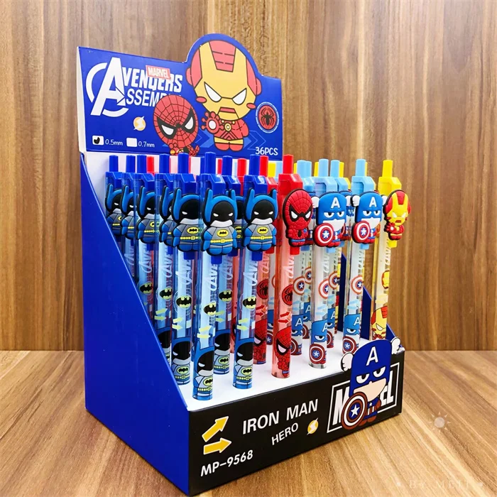 Asia New fashion School office stationery things Promotional Cartoon Fancy Hero design 05mm 07mm Plastic mechanical pencil