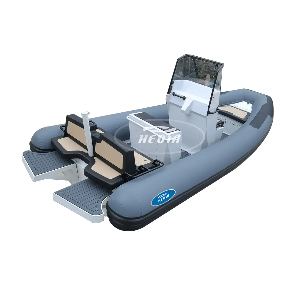 19 foot fishing boat v hull 8 passenger high speed boat rib 580 with ski pole