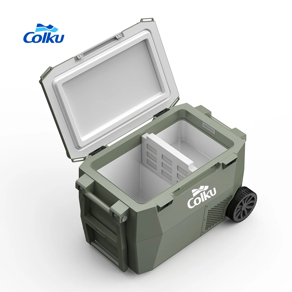 Portable Camping car fridge 44L DC 12V/24V Portable DC Compressor Car Fridge Freezer Refrigerator with Wheels