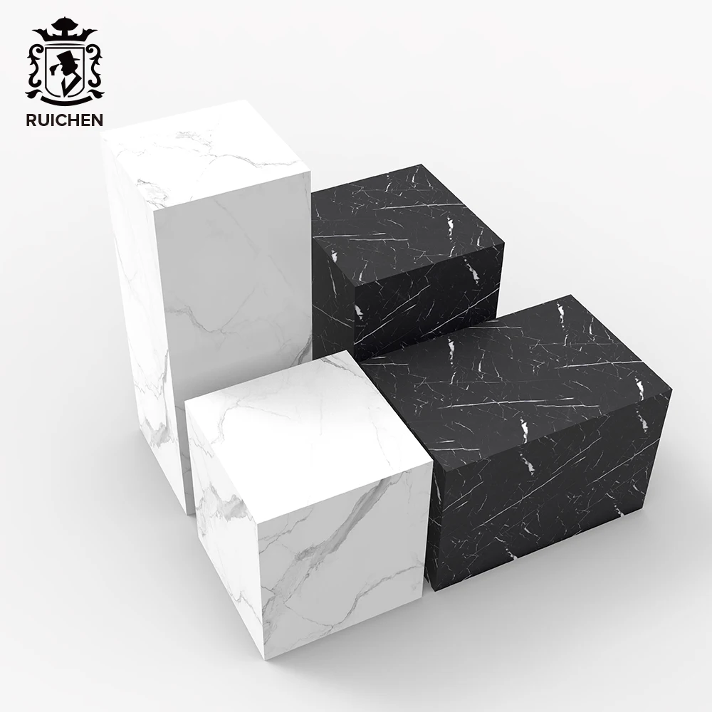 RuiChen New Design Shoe Shop Display Stand Showcase Marble Look Platform