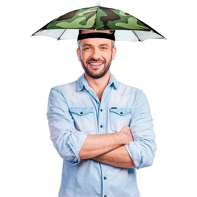 
Wholesale Cheap High Quality Camouflage Colorful Promotion Mini Umbrella Hat Head Umbrella 