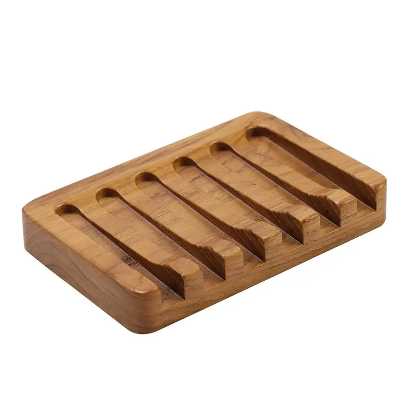 Eco Friendly Biodegradable teak wood Kitchen Bathroom Soap Dish