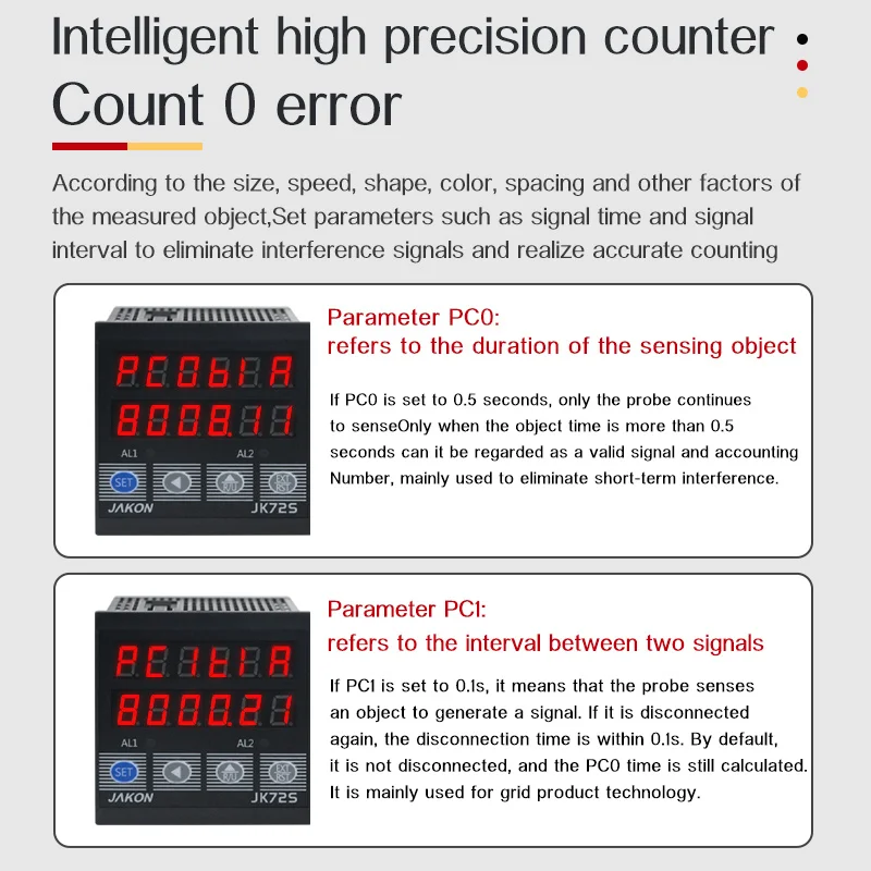 6 digit76*76mm LED display electronic digital Small multi function counter and Length meter