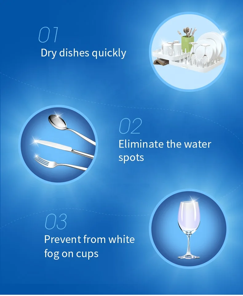 Factory price household dishwashing detergent 900g Dishwasher Powder, 1kg Dishwasher Salt, 750ml Dishwasher rinse aid