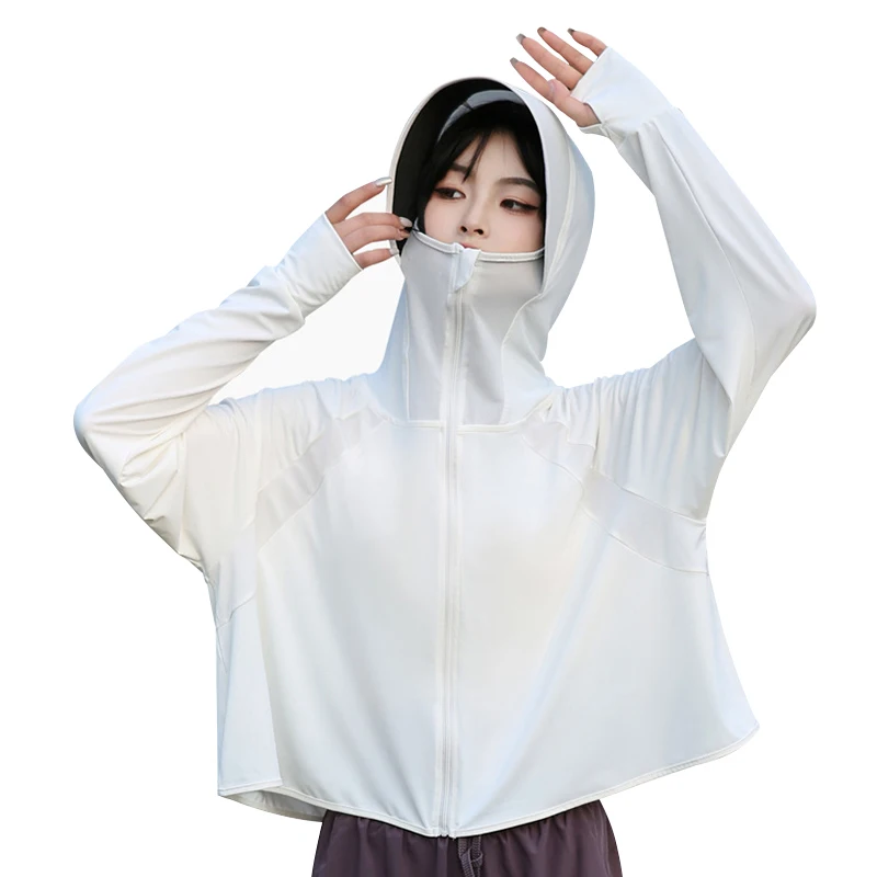 2024 new long sleeve anti UV jacket Outdoor Hooded Ultraviolet-proof Clothing loose fit sun screen skin coat