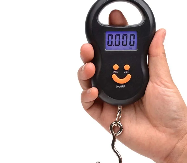 Mini Electronic Scale Portable 50kg Hanging Scale Digital Pocket Key Chain Weight Hook Kitchen Food Weight Gauge Measuring Tools