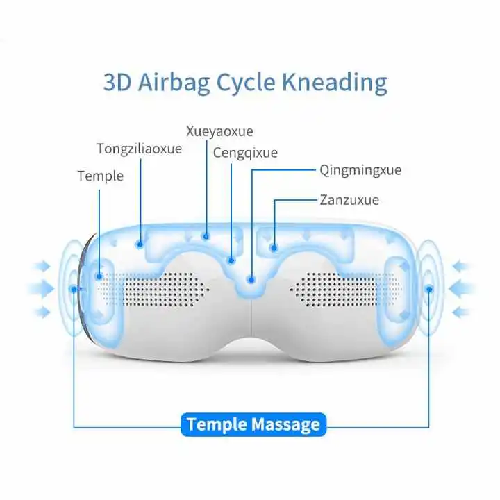 Foldable Massage Vibrating Instrument Electric Anti Vibration Care Device Hot Compress Acupoint Migraine Eye Massager Relief