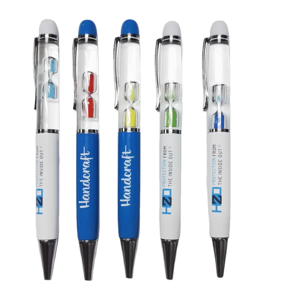 Изготовленный На Заказ песочные часы поплавок ручки песочные часы шариковые ручки дешевые чернильная ручка с песочные часы поплавок внутри 10 видов цветов в наличии