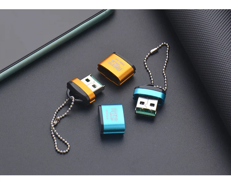 wholesale Keycgain portable mini card reader high speed SD mobile phone TF memory card reader