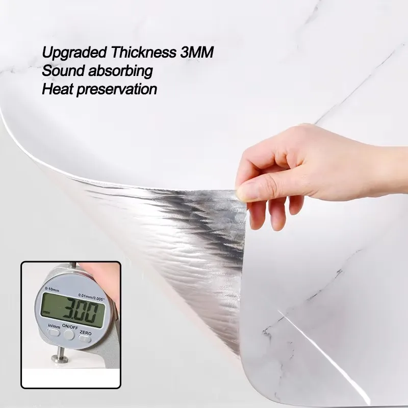 Heat Preservation and Sound Absorbing Wallpaper Marble Sheet Waterproof Wall Paper With Self Adhesive Form Papier Peint 3d Mural