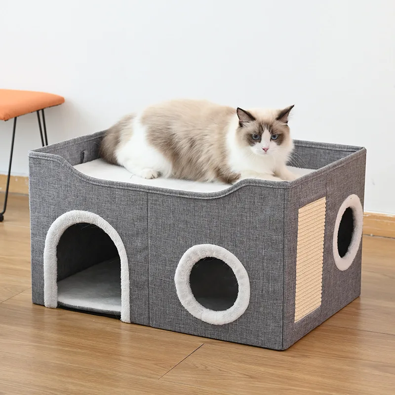 Warm Removable Washable Fully Enclosed Easy To Clean Foldable All Season Universal Pet Cat Nest