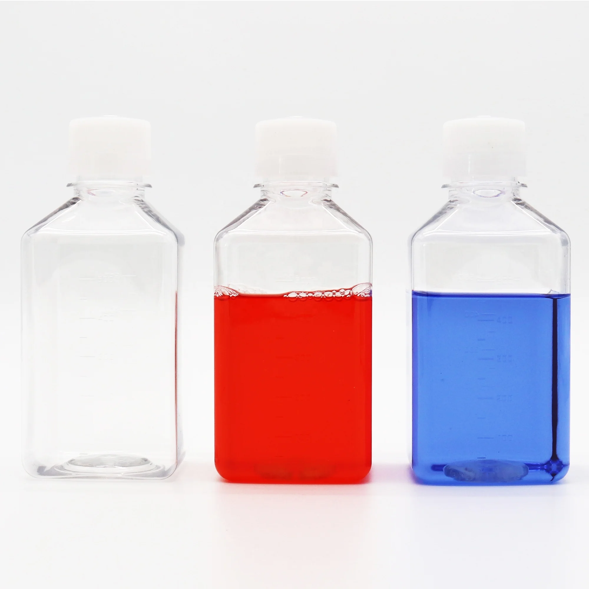 Intl Kang G0500 500 мл Квадратные прозрачные стерильные бутылки для медиа-культур Микробиология Химический реагент ПЭТГ медиа бутылки