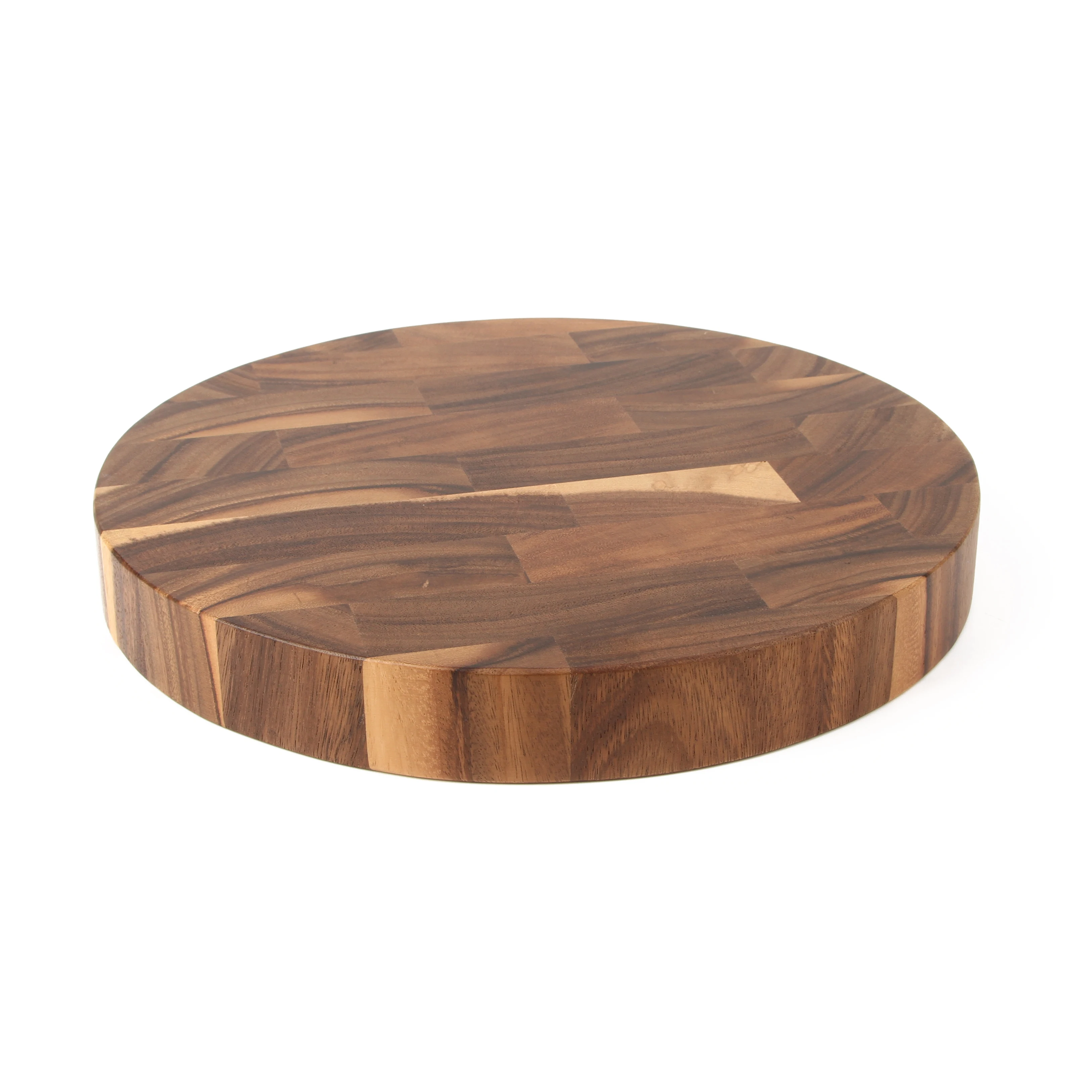 End Grain Butcher Block Round , Premium Acacia Wood Cutting Board , Chopping Board for Kitchen
