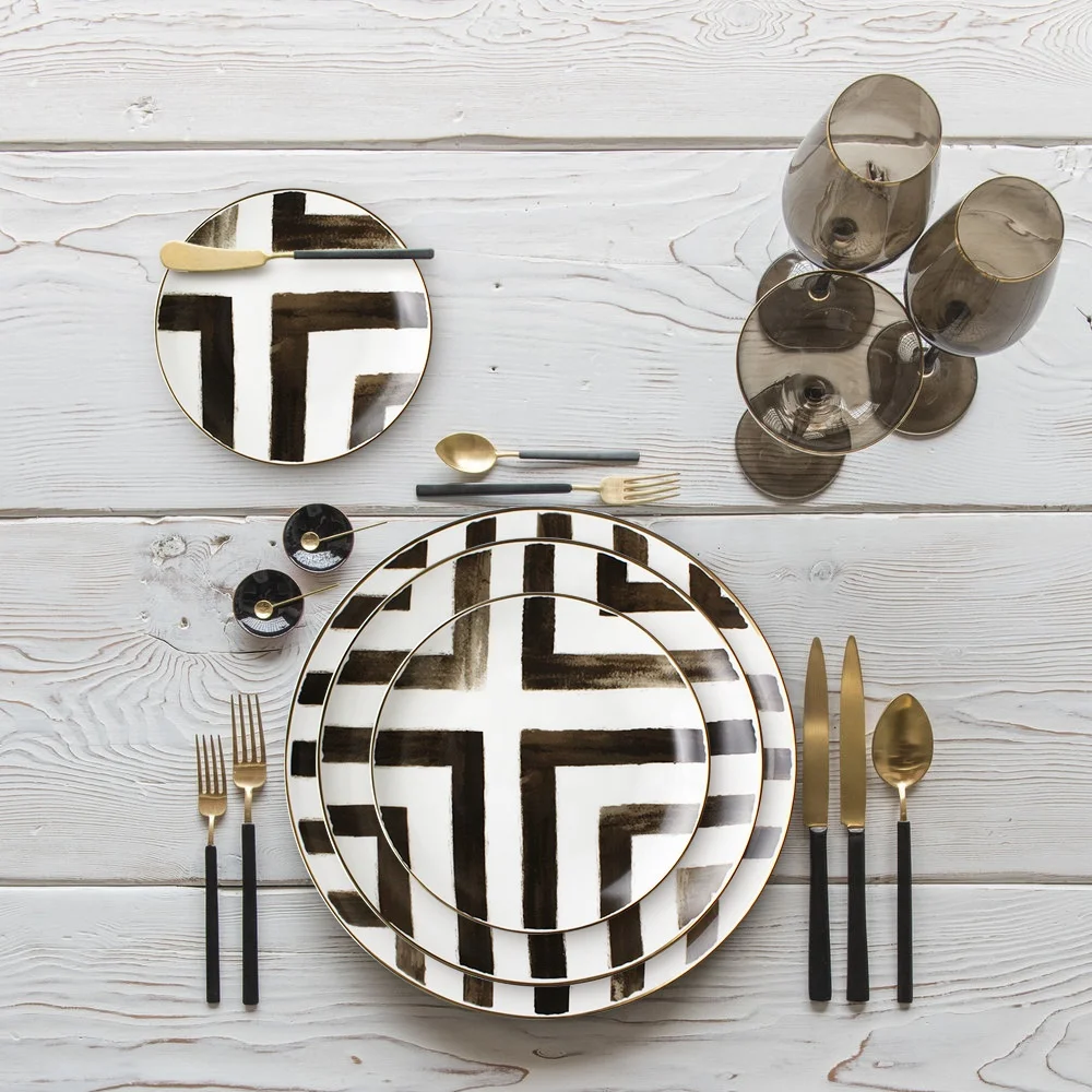 Morden wedding luxury Ceramic Dishes Plate for restaurant