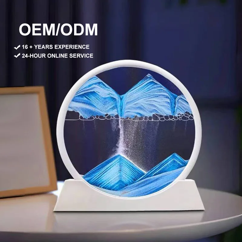 Home Office Decoration Gifts Sand Hourglass Moving Sand Art Picture Round Glass  Hourglass 3d Hourglass Deep Sea Sandscape