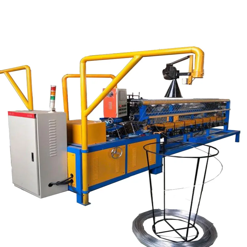 Automatic chain link wire mesh weaving and fence making machine