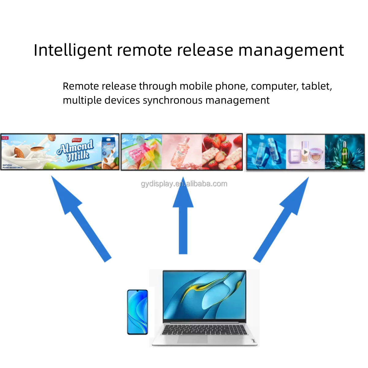 75 inch stretched bar lcd digital screen advertising display monitor