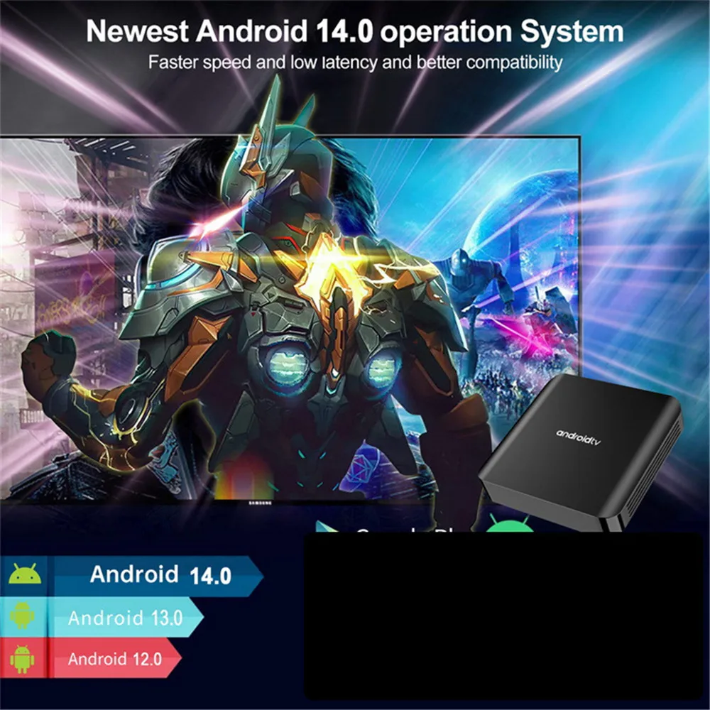 Android 14 TV98 ATV Plus 8K TV Box Allwinner H313  2GB 16GB 5G Dual Wifi6 Support BT5.0 Voice Media Player Set Top Box