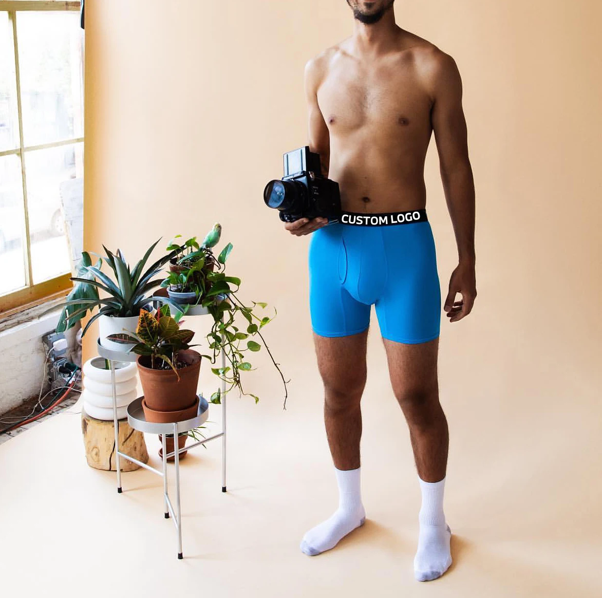 Custom Boxer Shorts Underwear Polyester Spandex Underwear For Men Sublimation White Blank Briefs Shorts