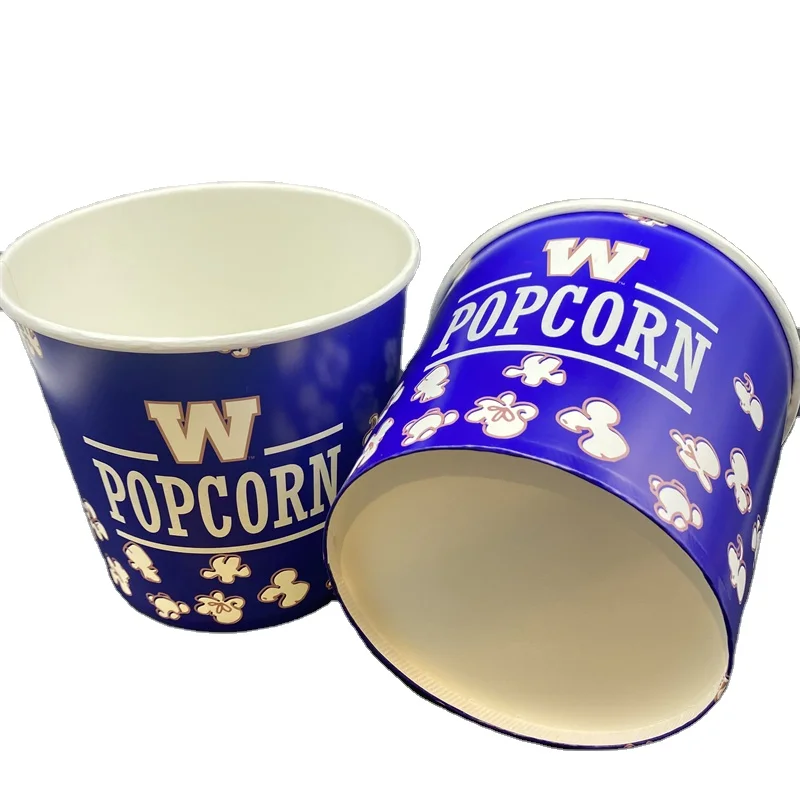 Food Grade custom printing paper popcorn bucket and chicken bowl 32oz 40oz 46oz 85oz