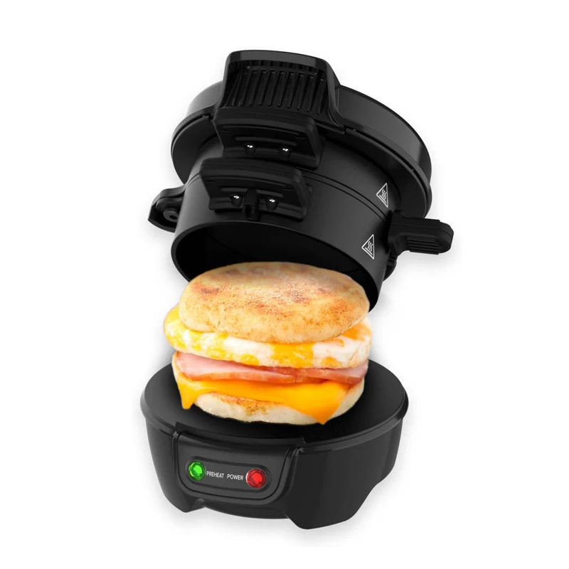 Electric Breakfast Sandwich Maker With Egg Cooker Ring Grilled Sandwich Toastie Maker Omelettes & Waffles Maker