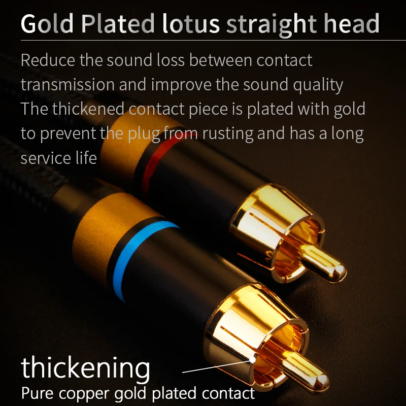 RCA Cable 2RCA to 2 RCA Male to Male Gold Plated RCA Audio Cable  for Home Theater DVD TV Amplifier