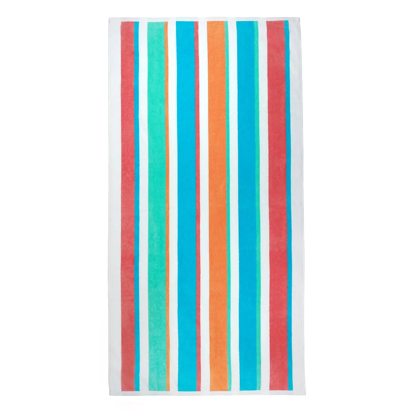 100% Combed Ring Spun Yarn dye Cotton Velour Classic Stripe Highly Absorbent Colorful Striped Beach, Pool and Bath Towel