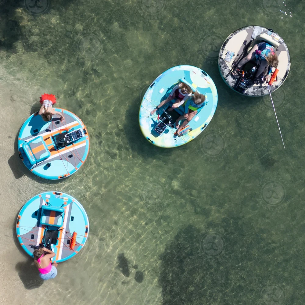 Дешевая маленькая надувная круглая платформа для рыбалки каяк капля стежка рыбацкая лодка с мотором