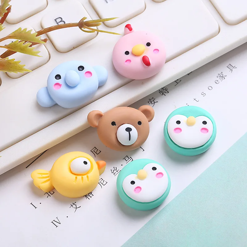 Cartoon Bear Bunny DIY Phone Shell Decoration Resin Charms Simulation Cream Glue Package DIY Crystal Epoxy Resin Accessories