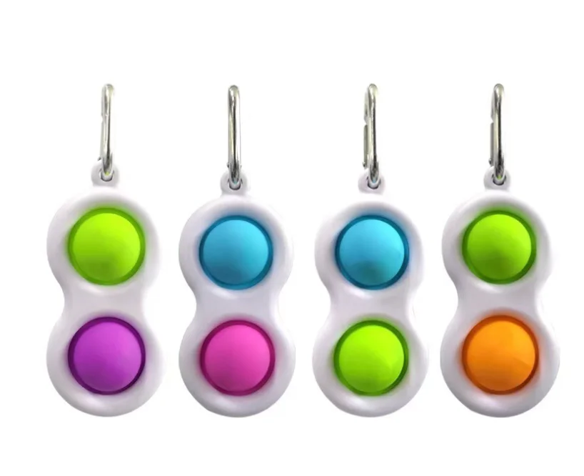 
2021 keychain mini silicone push bubble pop autisim antistress sensory toys puzzle ball simple dimple fidget toy 