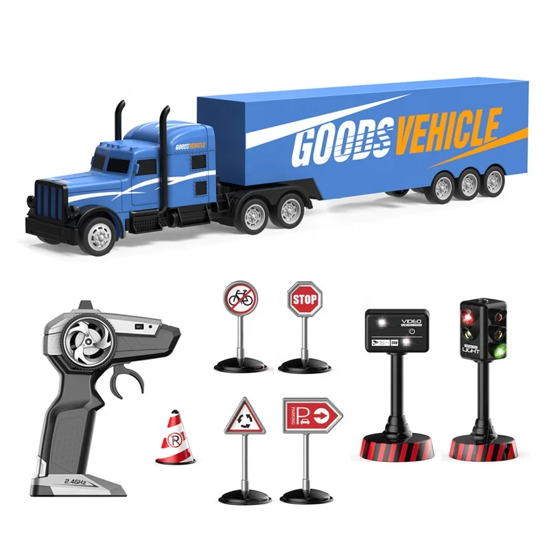 Remote control truck trailer transport vehicle toy 1:16 rc car container trailer toy