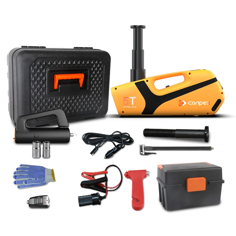 Conpex лидер продаж 6 в 1 электронные 5-тонные Автомобильные разъемы 12 В гидравлический домкрат для электромобиля комплект