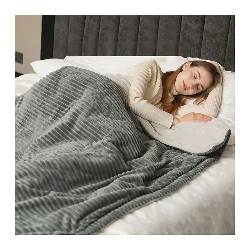 Fast Heating Electric Blanket 3 Heat level 2/4/6/8 Hour Auto Shut Off Fast & Safe Heating 160*130CM Grey