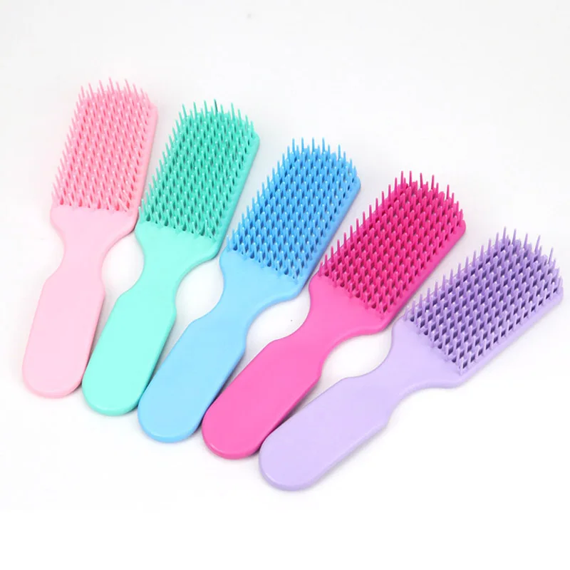 Высококачественная Антистатическая Массажная щетка для волос с логотипом на заказ, девятью рядами ребер, волшебная расческа для массажа кожи головы, инструмент для укладки волос в салоне