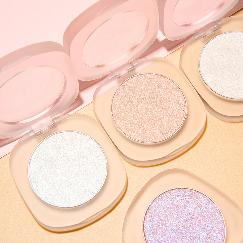 Custom Pressed Pigmented Bronzer Diamond Jelly Highlighter Private Label 4 Color Vegan Shimmer Makeup Single Highlighter