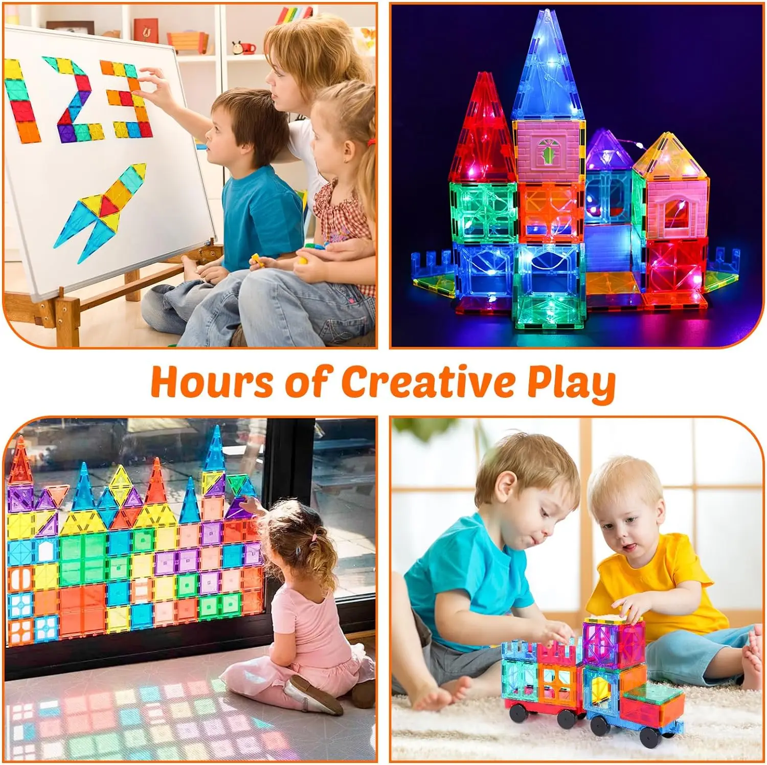 100pcs/box Educational Magnetic Toys 3D Magnetic Tiles for kids magnetic building blocks