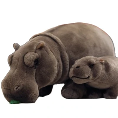 Real Life Hippo Plush Toy Realistic Wild Animals Stuffed Toys Lifelike Hippopotamus Soft Toys