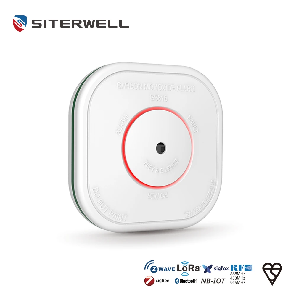 Manufacture BSI stock 1 year 5 years 10 years ABS plastic z-wave wireless carbon monoxide co alarm detector