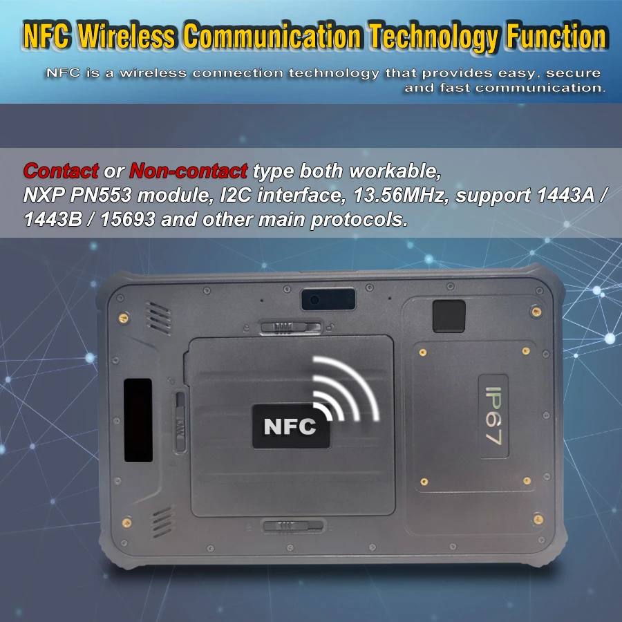 Interpad Tablet Hot Selling 4GB+64GB DC And Type-C tablet 8 inch Waterproof IP67 Portable Win 10  Rugged Tablet PC