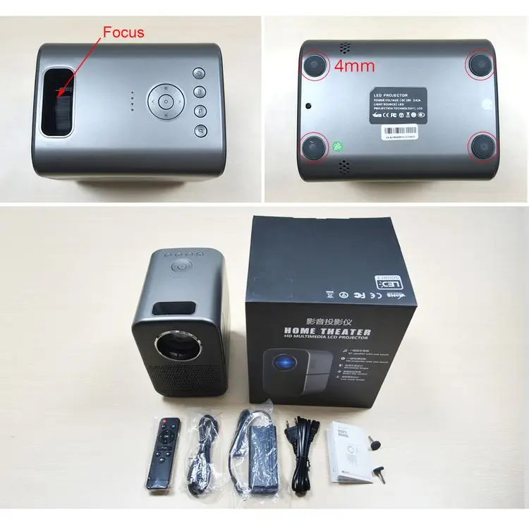 OEM/ODM TouYinger T7 T7K HD LED Home projector 720 Full HD video USB beamer for Cinema, 4000 lumens Android projector