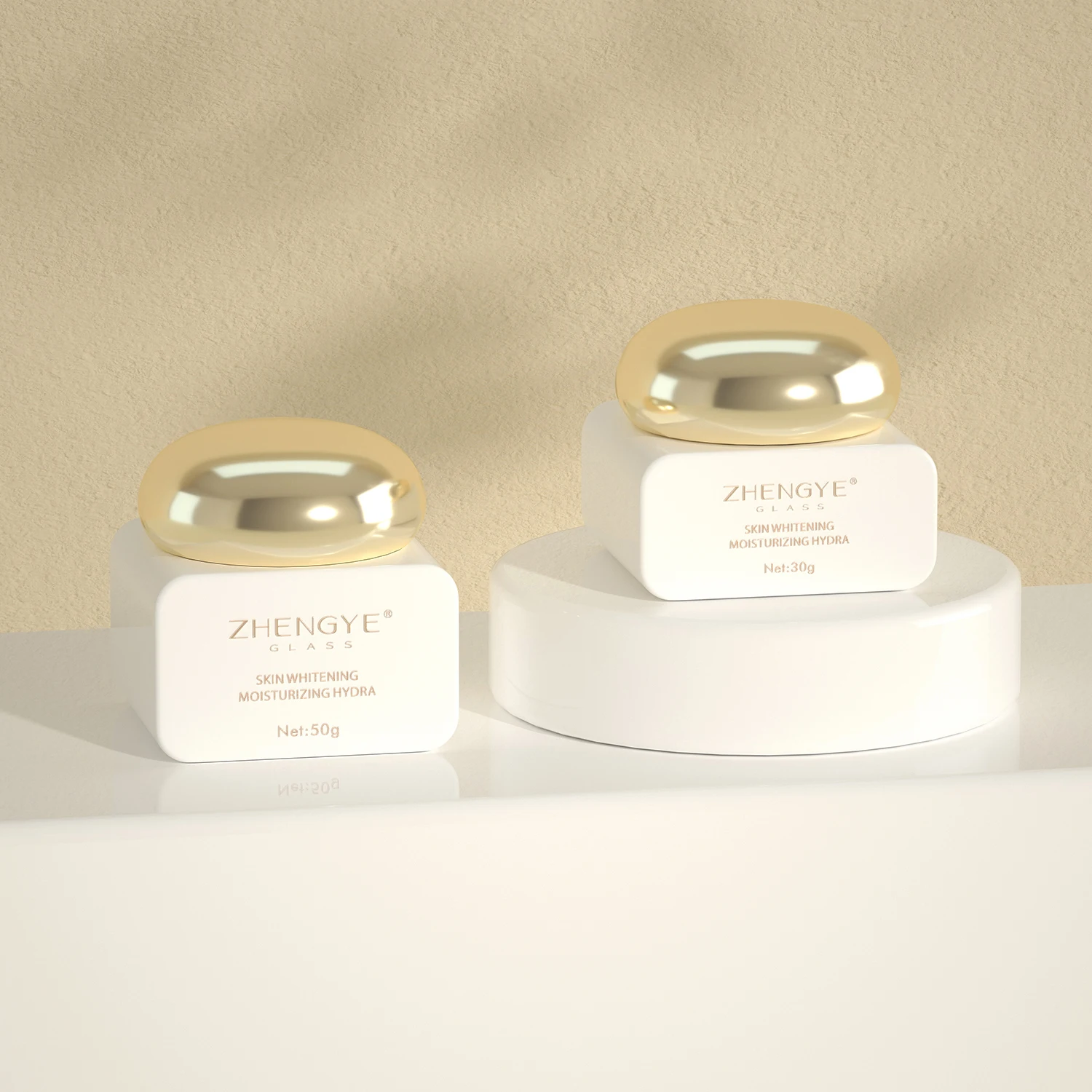 30g 50g Cosmetic Luxury Square Shape Cosmetic Packaging Container Empty Glass Cream Jars for Cosmetic