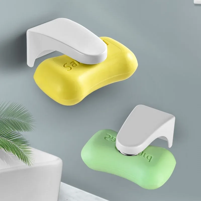 Portable Magnetic Soap Holder Dispenser with Magnet Hanger Punch-free Shower Wall Rack Bathroom Storage Tools