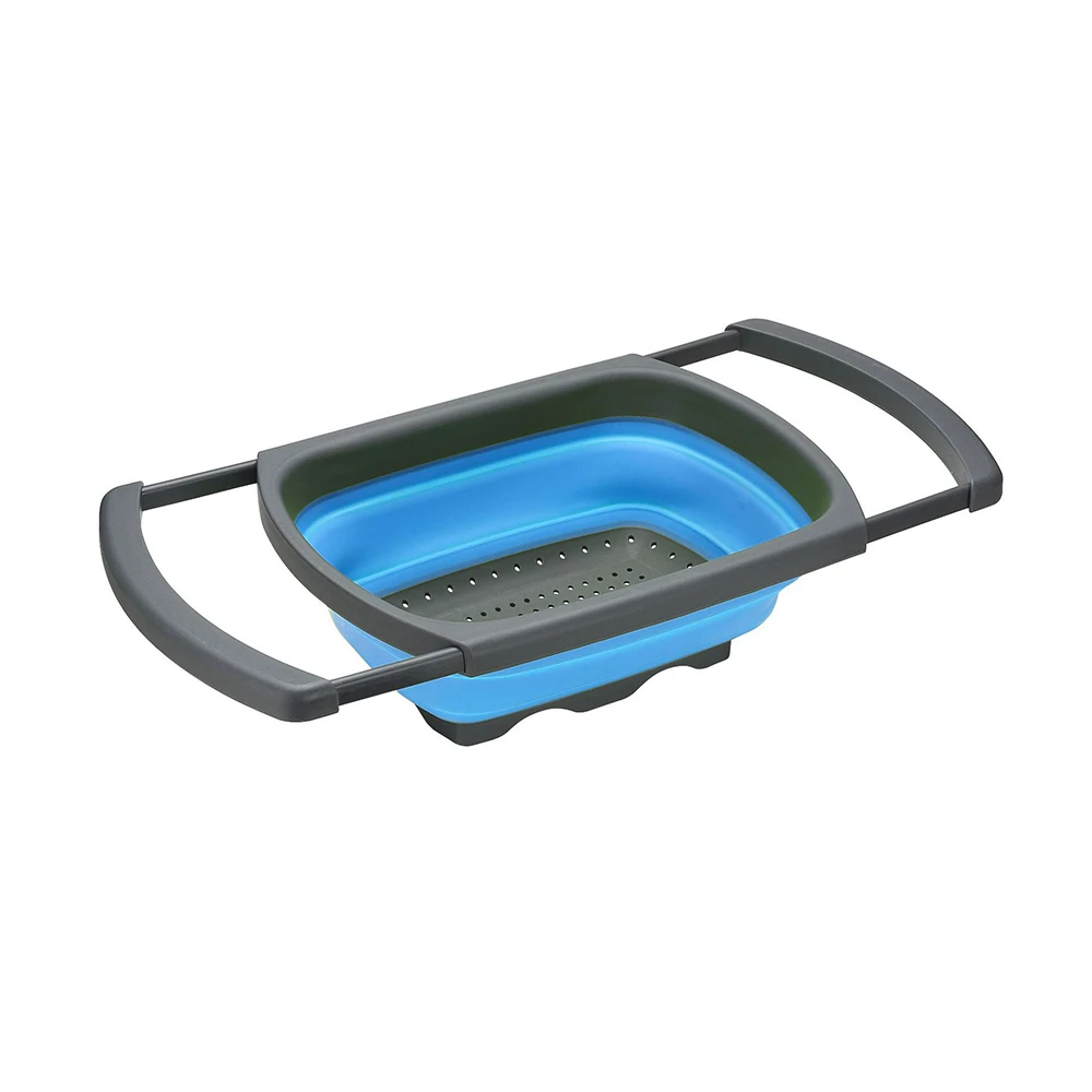 Hot Sale Fruit Vegetables Basket Kitchen Strainer Silicone Collapsible Colander