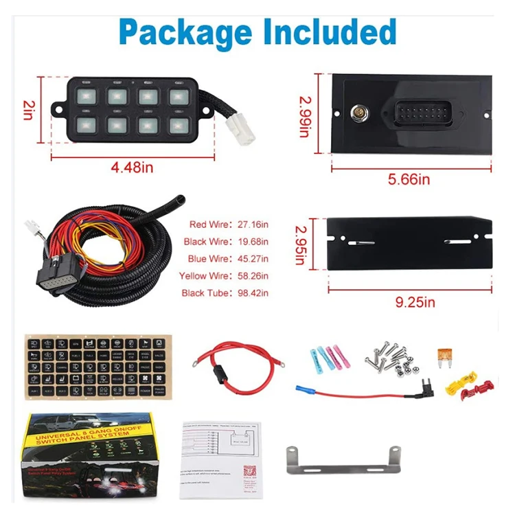 Универсальный светодиодный Rgb-светильник на 8 каналов, 12 В, 24 В, управление через приложение, панель управления, панель переключателя света для внедорожников