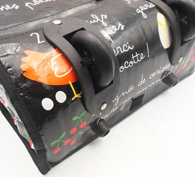 2020 Wholesale Woven Foldable Bag Trolley Bags wheeled Shopping Bags