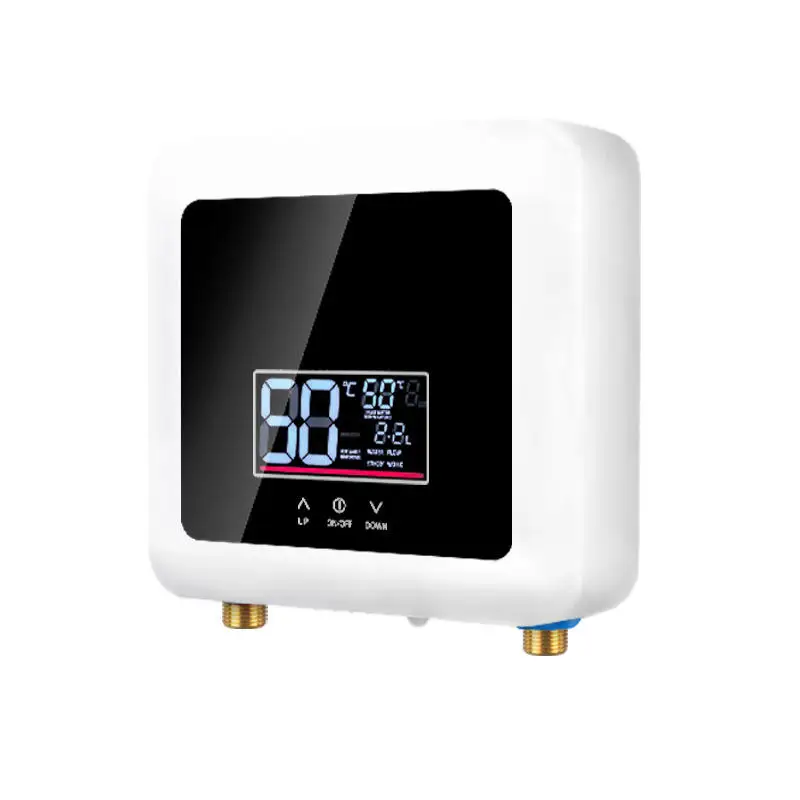 Electric Hot Water Heater Kitchen Bathroom Shower Hot Water Fast Heating with Temperature Adjustable Instant Tankless