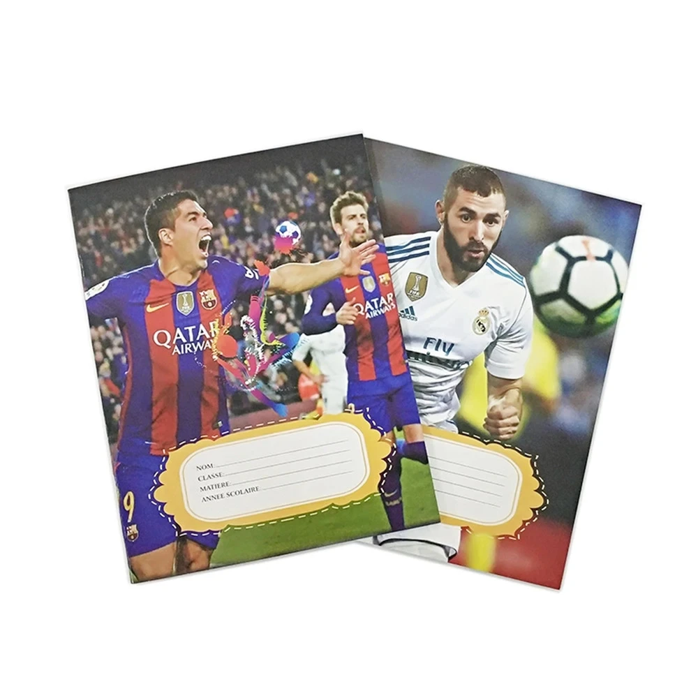 Boys French Student Writing Football  Player Notebooks Paper Printing Exercise Book Schools Exercise Books