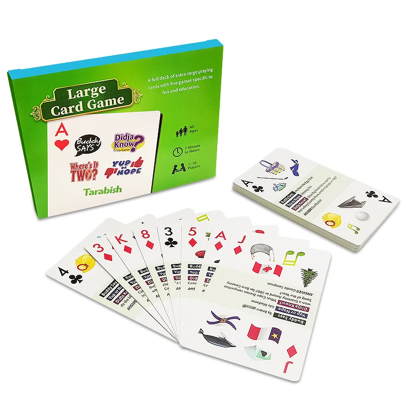 Wholesale High Quality Giant Jumbo Large Playing Cards Game Customization